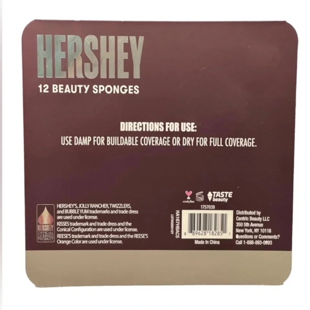 Hershey Beauty Blender Makeup Sponges 12-Pack Set - Chocolate Candy Shapes